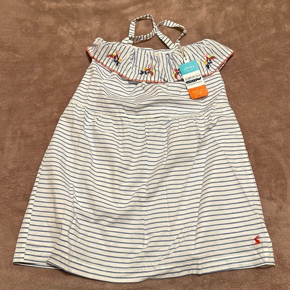 Joules Other - New joules girls embroidered floral striped dress sz 9-10 yrs